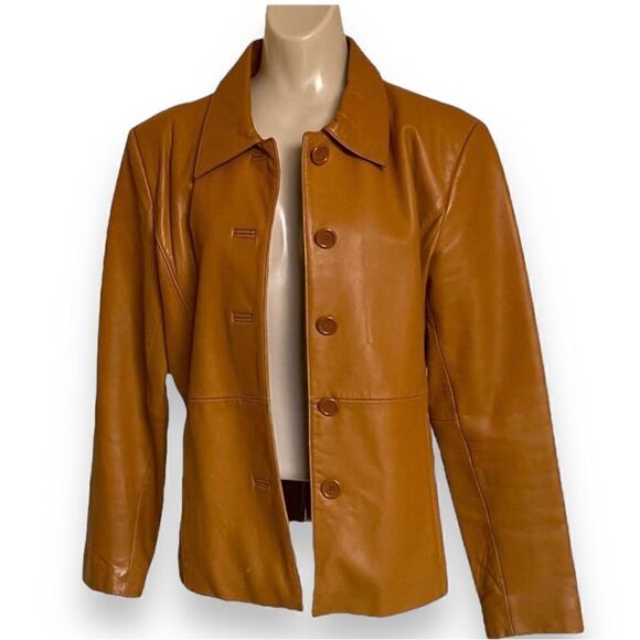 Vintage Beyond Sport California Sculpted Leather Jacket in Hazelnut Brown - Picture 3 of 16